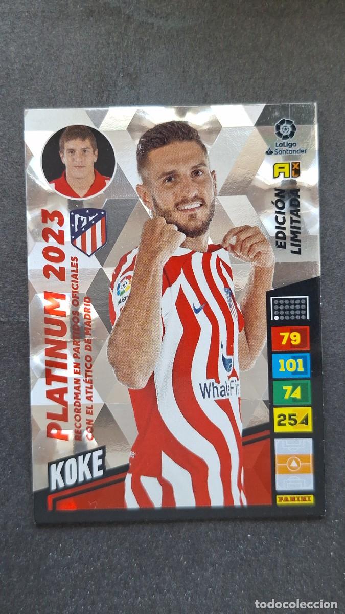 Cromos de F&uacute;tbol: L1 KOKE ATLETICO DE MADRID PLATINUM 2023 EDICION LIMITADA ADRENALYN XL LIGA 2022/2023 22 23 PANINI