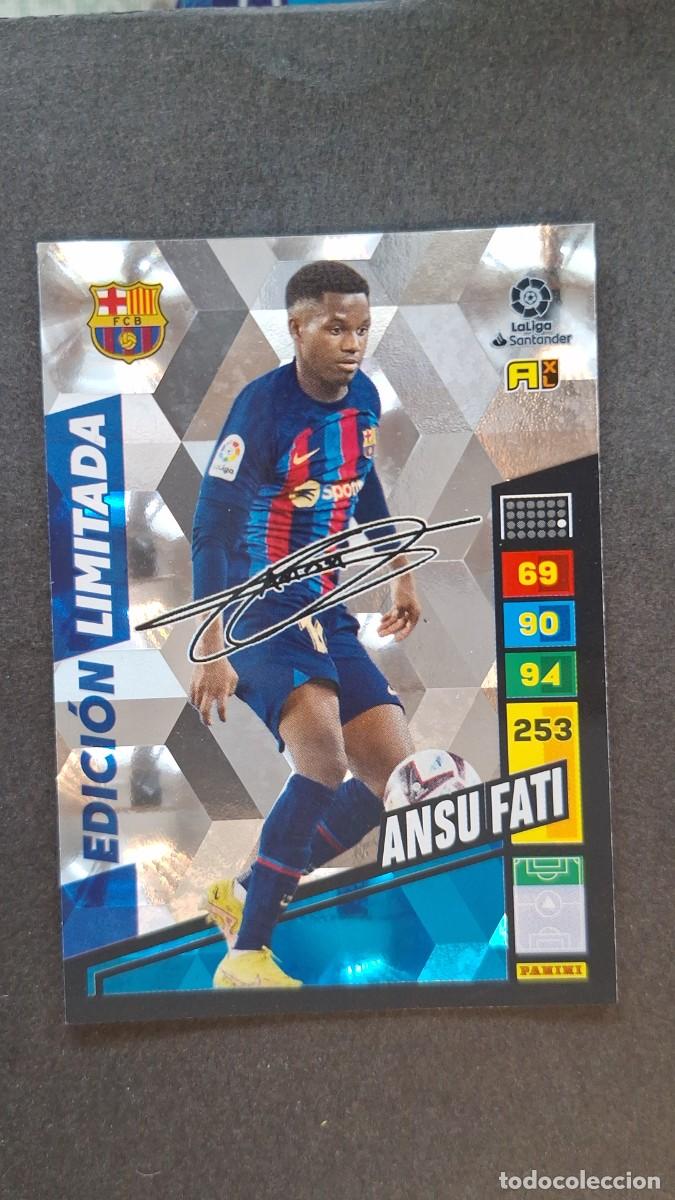 Cromos de F&uacute;tbol: L1 ANSU FATI F. C. BARCELONA EDICION LIMITADA FIRMADA ADRENALYN XL LIGA 2022/2023 22 23 PANINI