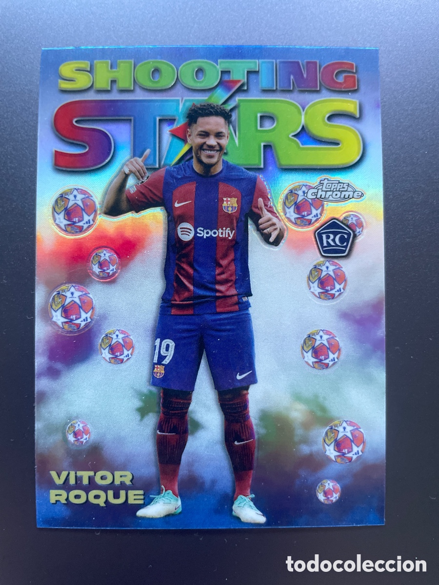 Cromos de F&uacute;tbol: Vitor Roque 98-7 Shooting Stars Topps Chrome 2023-24 FC Barcelona