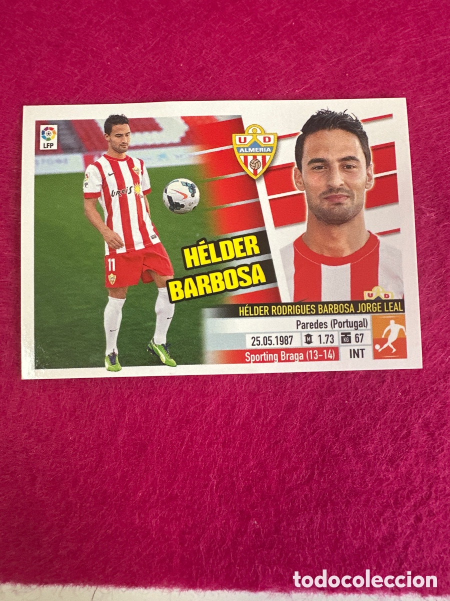 Fu&szlig;ball-Sticker: H&Eacute;LDER BARBOSA(ALMER&Iacute;A)13 B COLOCA LIGA ESTE 2013-2014 13 14 NUNCA PEGADO SIN PEGAR