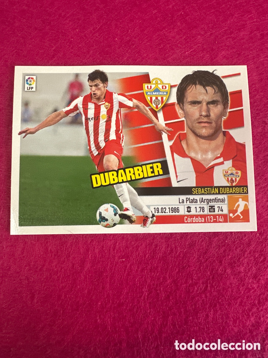 Fu&szlig;ball-Sticker: DUBARBIER (ALMER&Iacute;A)12 B COLOCA LIGA ESTE 2013-2014 13 14 NUNCA PEGADO SIN PEGAR