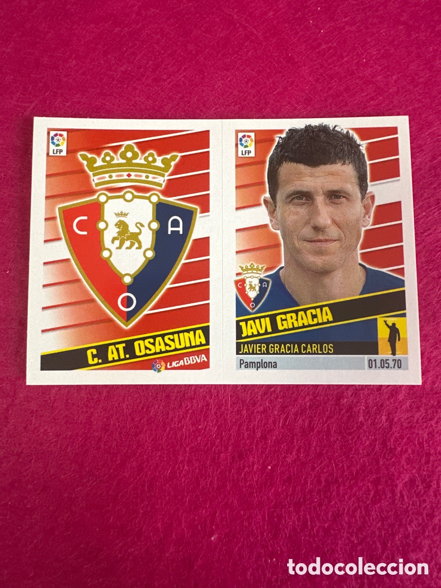Cartes &agrave; collectionner de Football: ESCUDO/JAVI GRACIA(OSASUNA) 14B COLOCA LIGA ESTE 2013-2014 13 14 NUNCA PEGADO SIN PEGAR