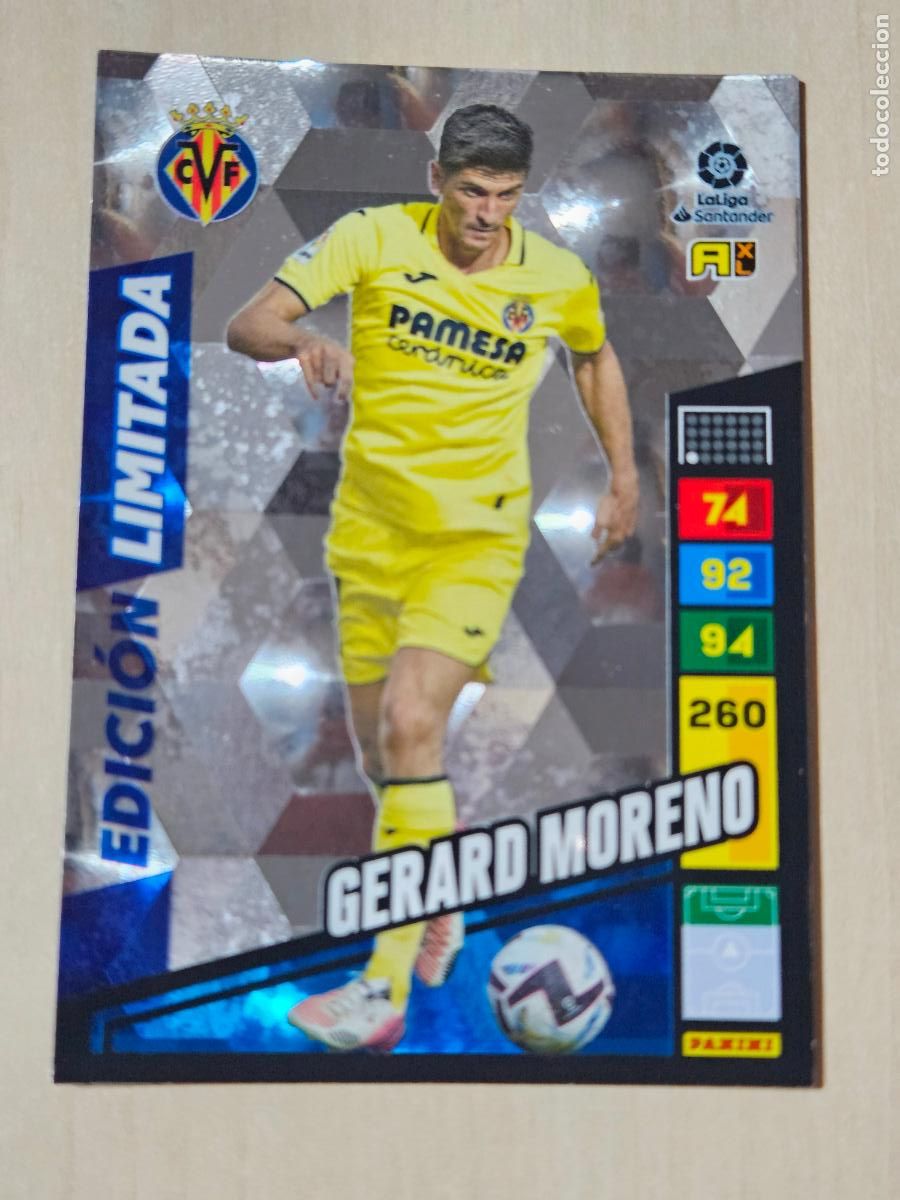 Cromos de F&uacute;tbol: FICHA GERARD MORENO - ADRENALYN 22 23 - PANINI 2022 - 23 - CROMO - EDICION LIMITADA