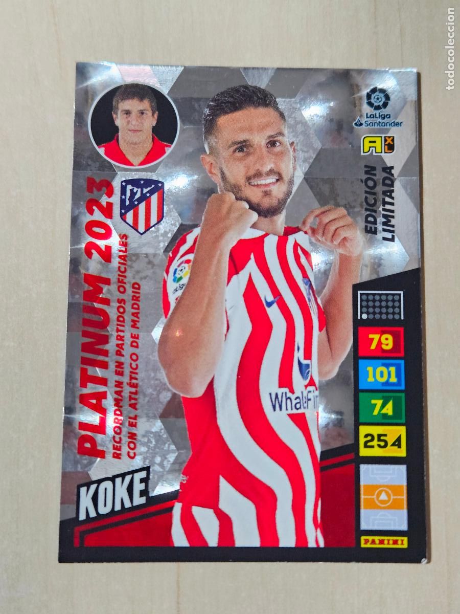 Cromos de F&uacute;tbol: FICHA KOKE - ADRENALYN 22 23 - PANINI 2022 - 23 - CROMO - EDICION LIMITADA PLATINUM 2023