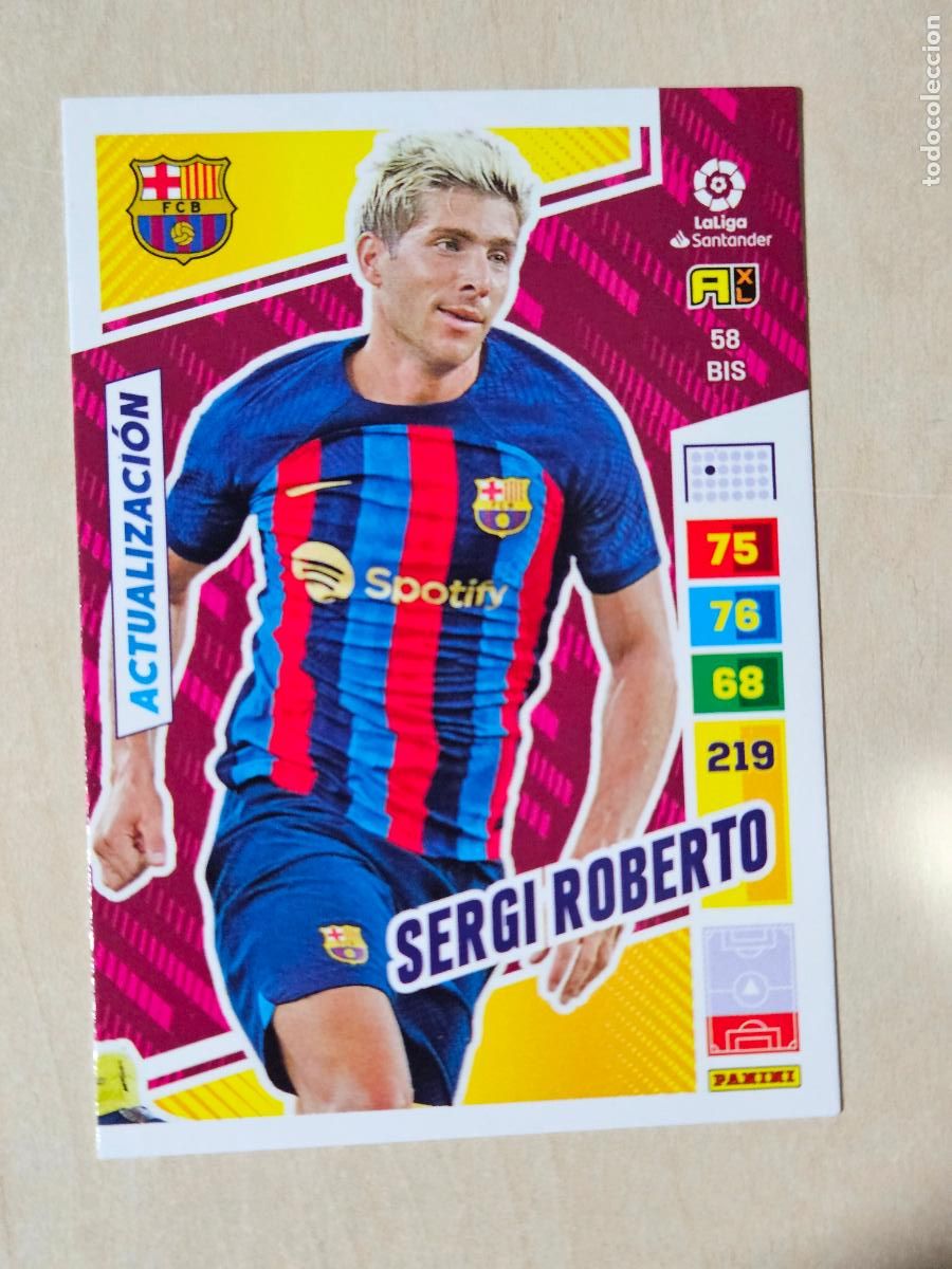 Cromos de F&uacute;tbol: FICHA N&ordm; 58 BIS - SERGI ROBERTO - ADRENALYN 22 23 - PANINI 2022 - 23 - CROMO - ACTUALIZACION