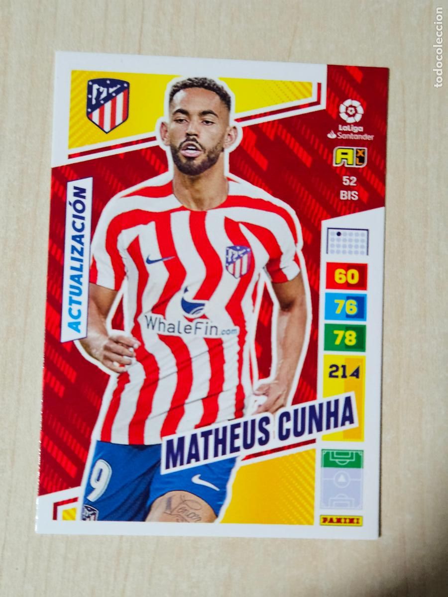 Cromos de F&uacute;tbol: FICHA N&ordm; 52 BIS - MATHEUS CUNHA - ADRENALYN 22 23 - PANINI 2022 - 23 - CROMO - ACTUALIZACION
