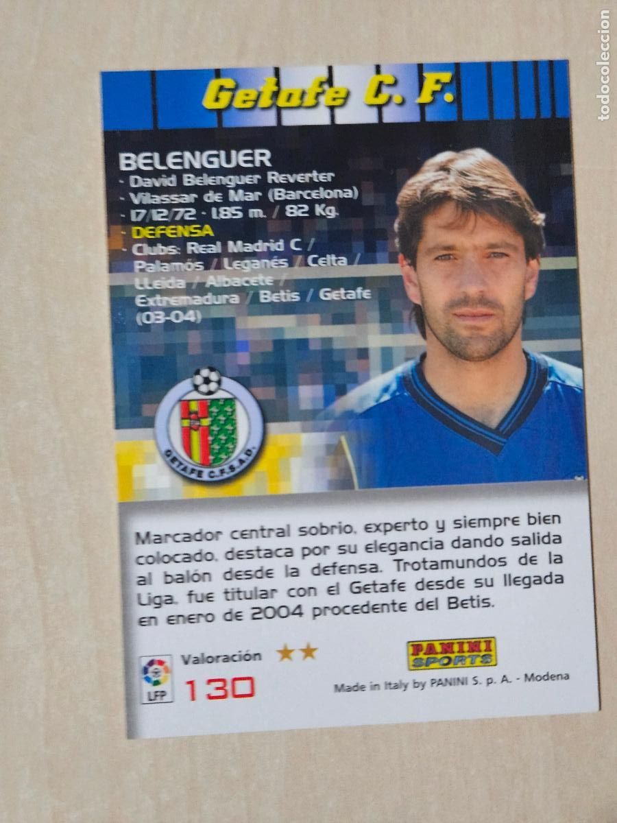 Cromos de F&uacute;tbol: CROMO N&ordm; 130 BELENGUER - MEGACRACKS 2004 05 - GETAFE