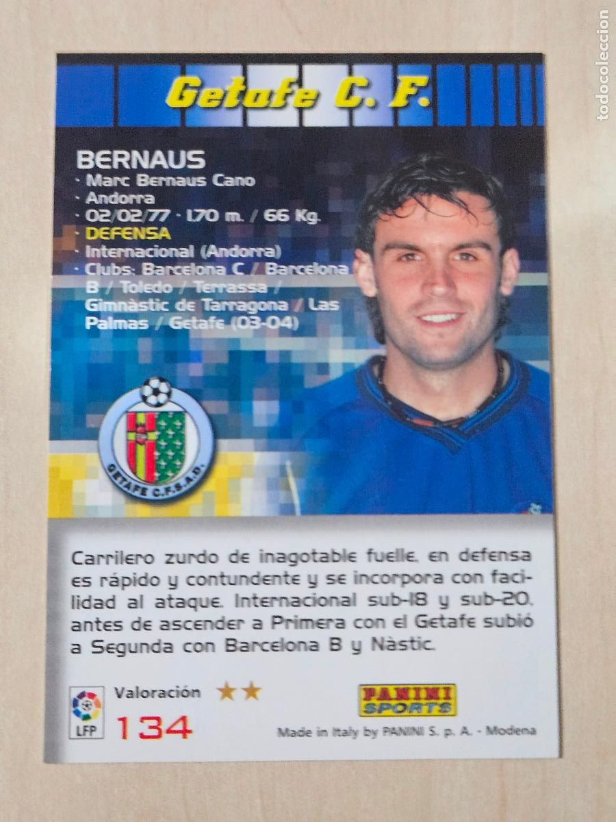 Cromos de F&uacute;tbol: CROMO N&ordm; 134 BERNAUS - MEGACRACKS 2004 05 - GETAFE