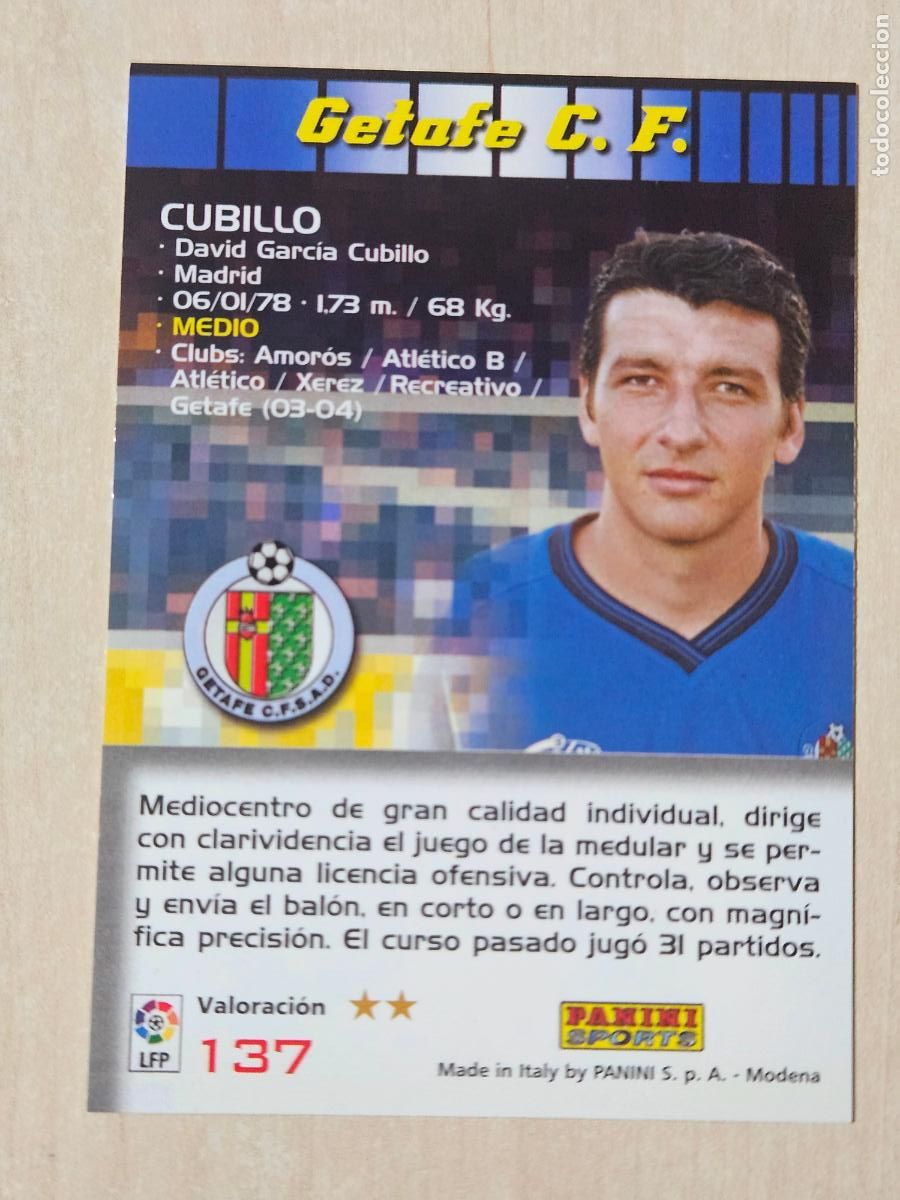 Cromos de F&uacute;tbol: CROMO N&ordm; 137 CUBILLO - MEGACRACKS 2004 05 - GETAFE