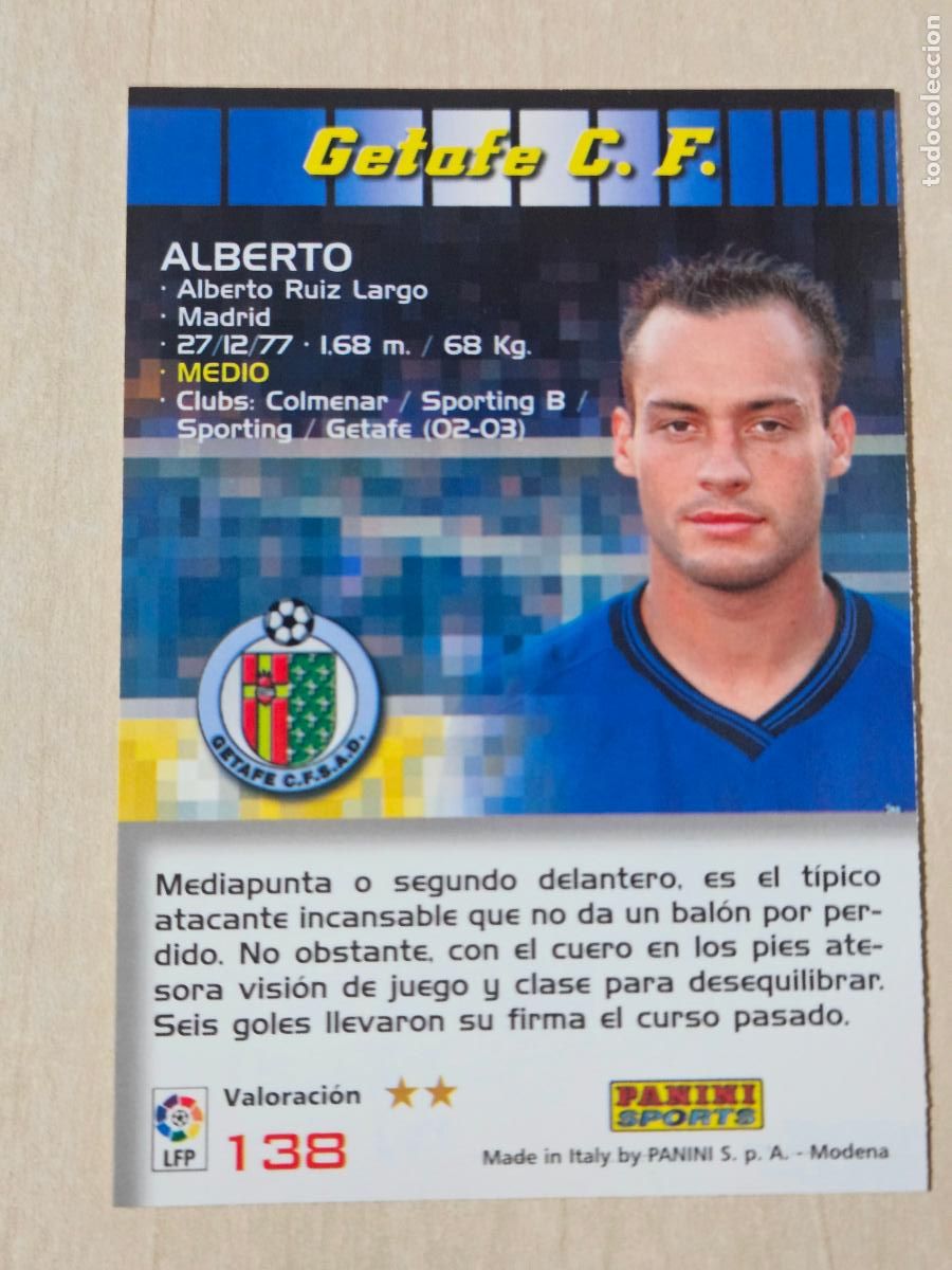 Cromos de F&uacute;tbol: CROMO N&ordm; 138 ALBERTO - MEGACRACKS 2004 05 - GETAFE