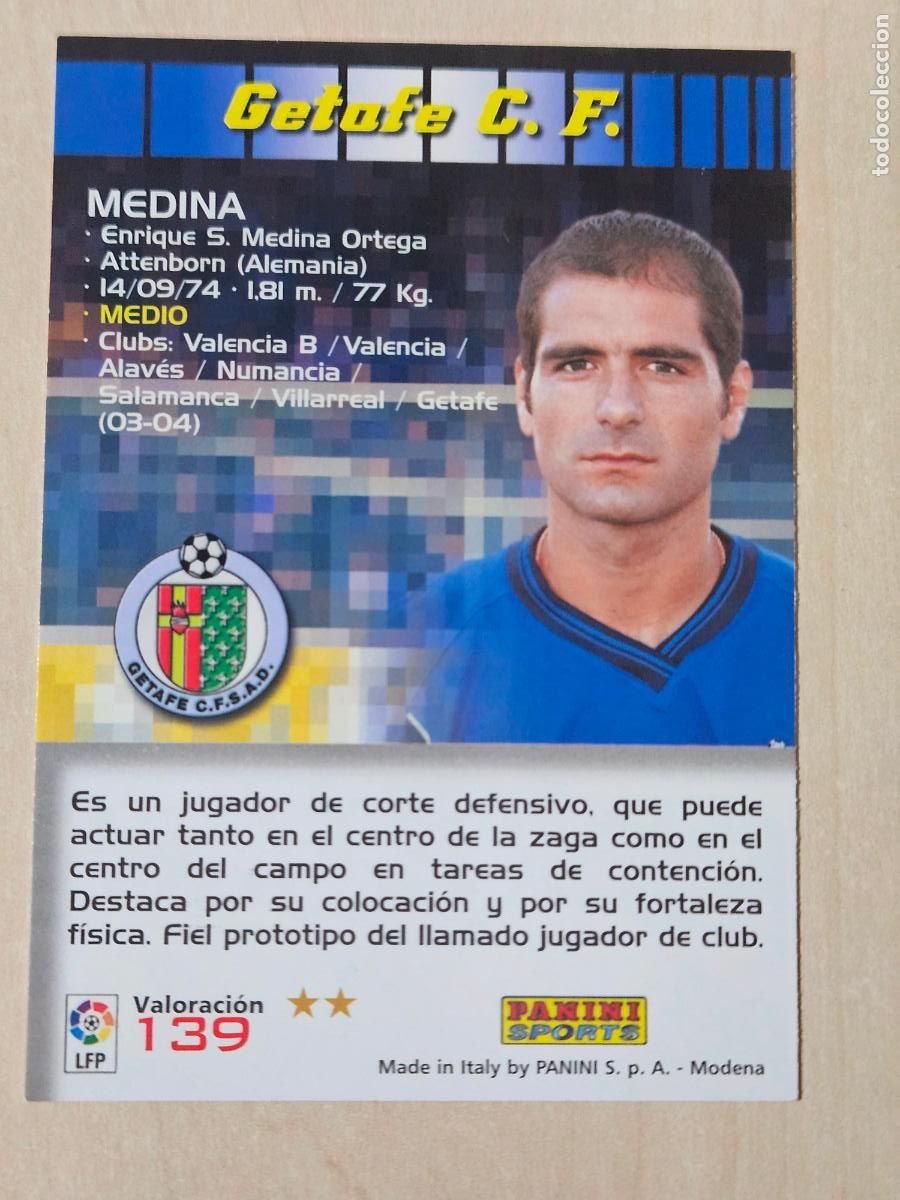 Cromos de F&uacute;tbol: CROMO N&ordm; 139 MEDINA - MEGACRACKS 2004 05 - GETAFE