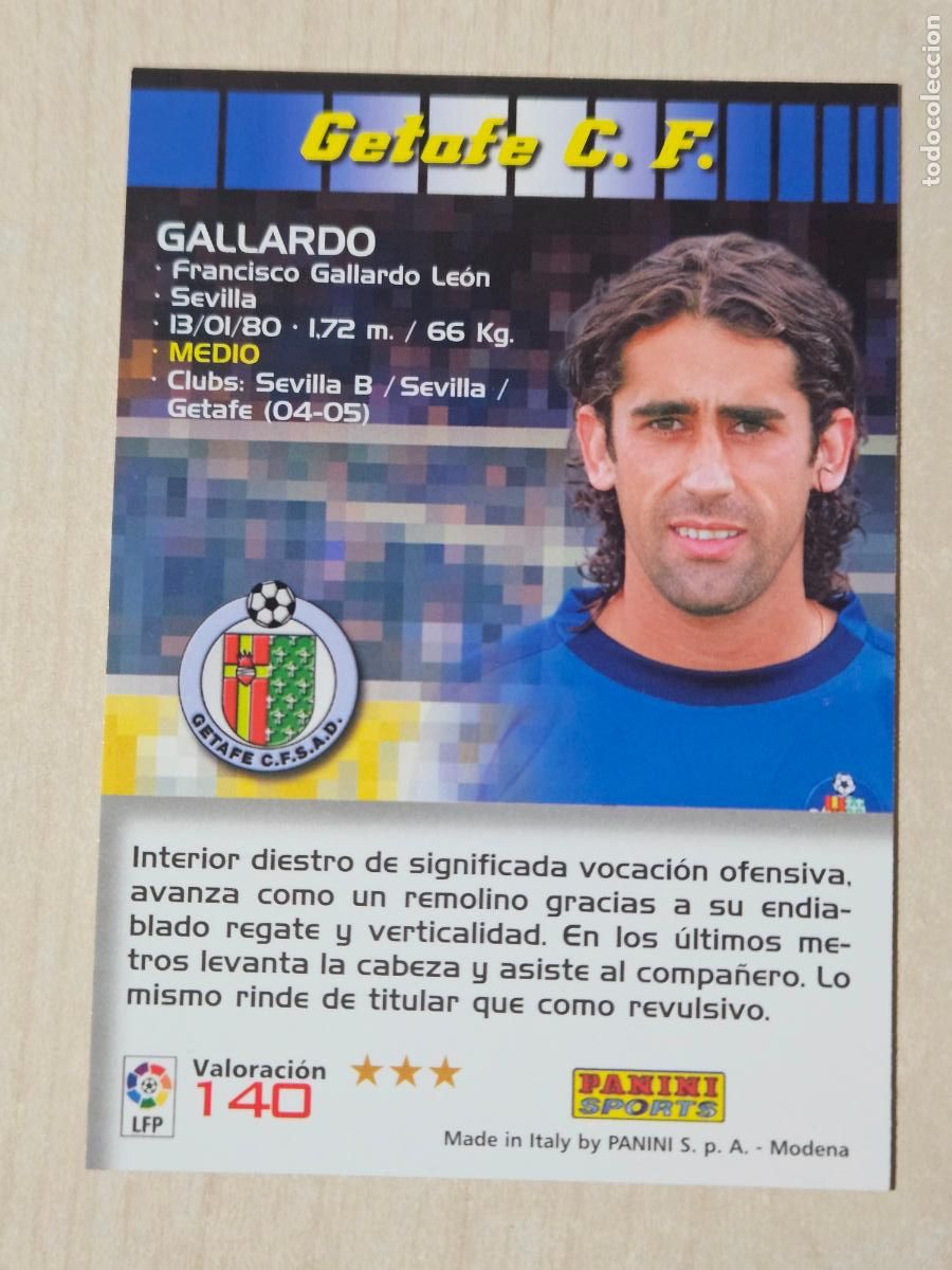 Cromos de F&uacute;tbol: CROMO N&ordm; 140 GALLARDO - MEGACRACKS 2004 05 - GETAFE