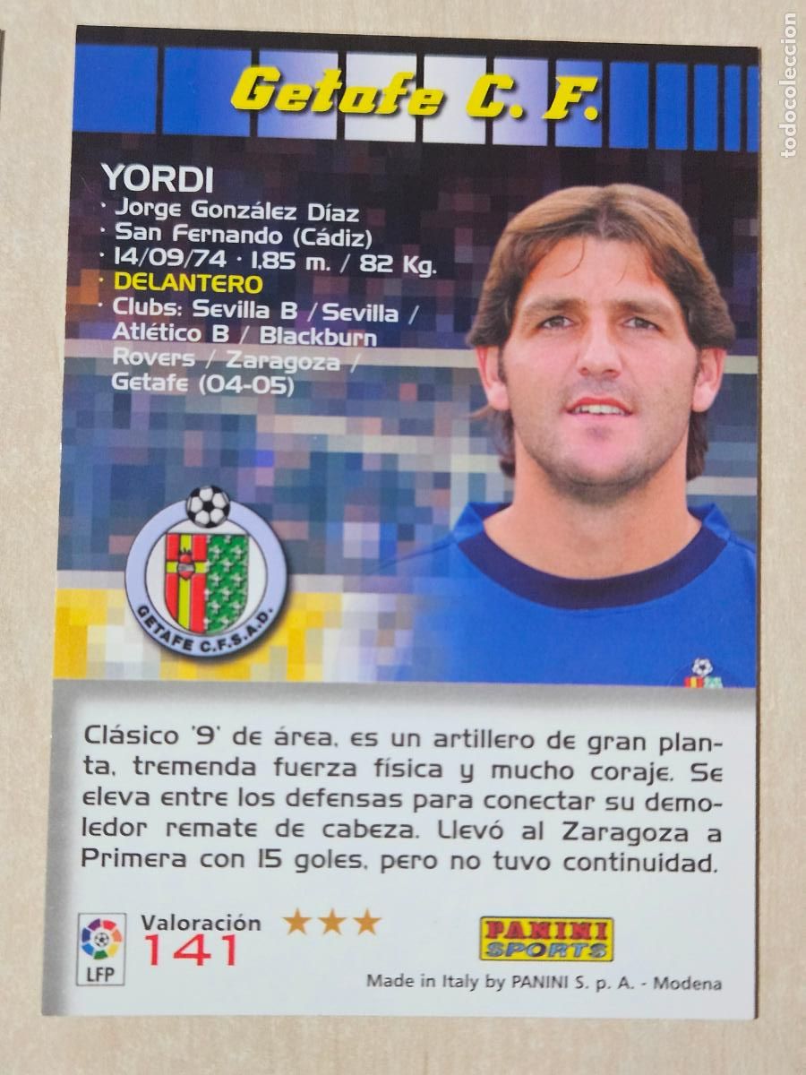 Cromos de F&uacute;tbol: CROMO N&ordm; 141 YORDI - MEGACRACKS 2004 05 - GETAFE
