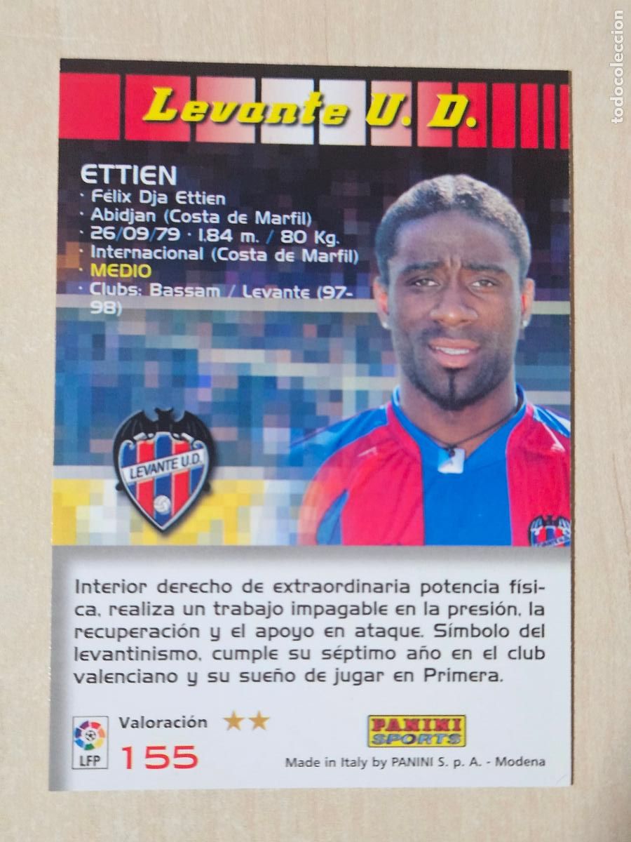 Cromos de F&uacute;tbol: CROMO N&ordm; 155 ETTIEN - MEGACRACKS 2004 05 - LEVANTE