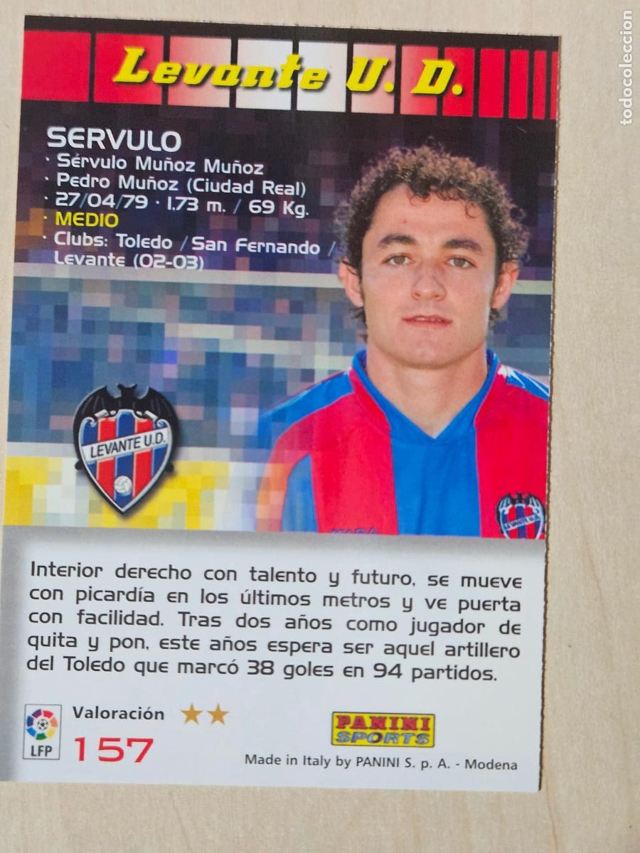 Cromos de F&uacute;tbol: CROMO N&ordm; 157 SERVULO - MEGACRACKS 2004 05 - LEVANTE