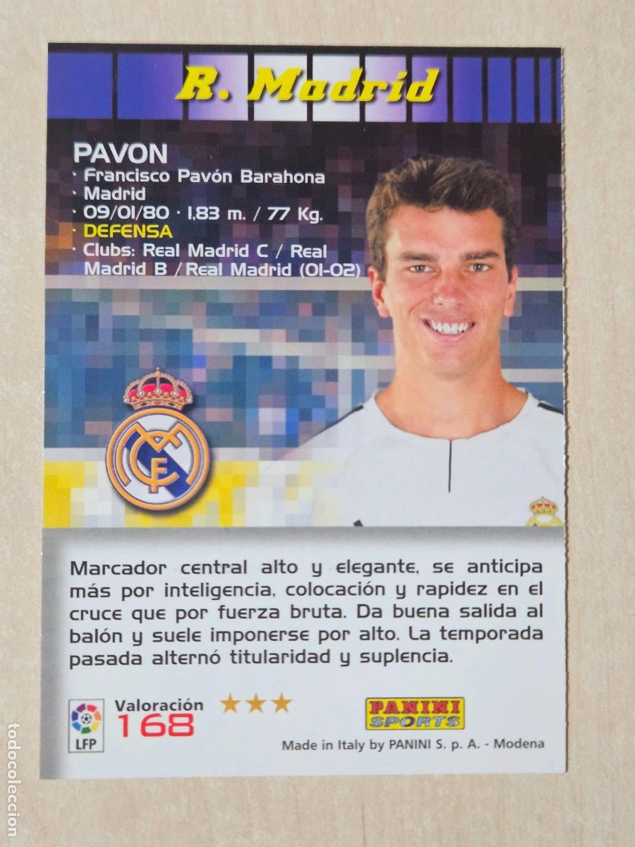 Cromos de F&uacute;tbol: CROMO N&ordm; 168 PAVON - MEGACRACKS 2004 05 - REAL MADRID