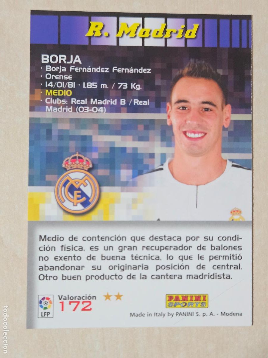 Cromos de F&uacute;tbol: CROMO N&ordm; 172 BORJA - MEGACRACKS 2004 05 - REAL MADRID