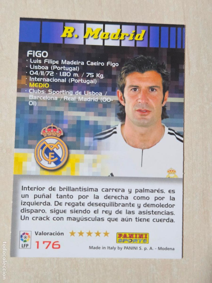 Cromos de F&uacute;tbol: CROMO N&ordm; 176 FIGO - MEGACRACKS 2004 05 - REAL MADRID