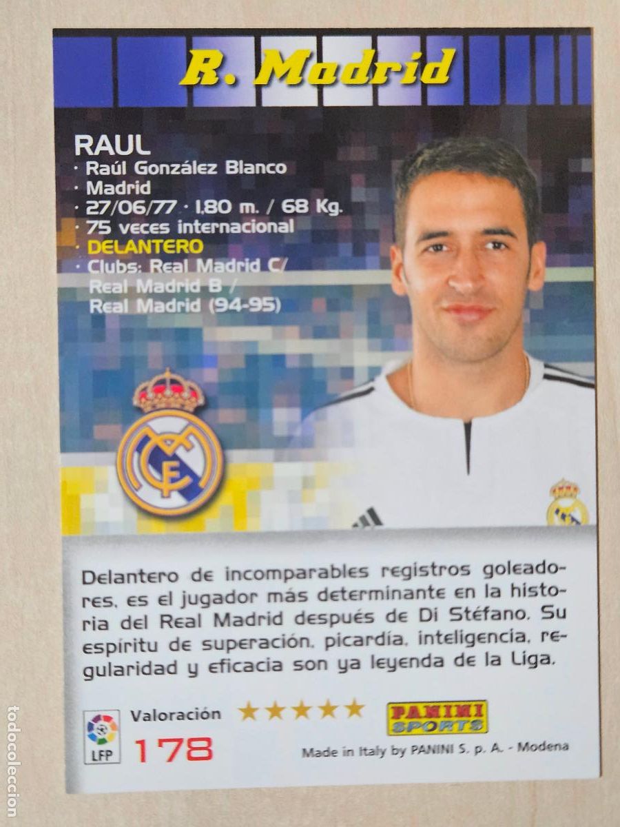 Cromos de F&uacute;tbol: CROMO N&ordm; 178 RAUL - MEGACRACKS 2004 05 - REAL MADRID
