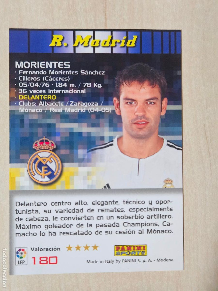 Cromos de F&uacute;tbol: CROMO N&ordm; 180 MORIENTES - MEGACRACKS 2004 05 - REAL MADRID