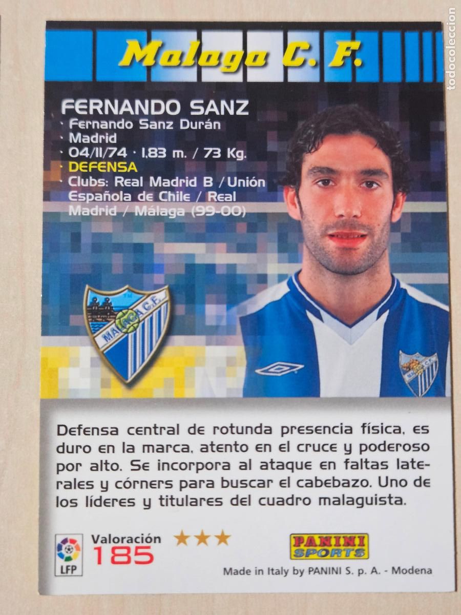 Cromos de F&uacute;tbol: CROMO N&ordm; 185 FERNANDO SANZ - MEGACRACKS 2004 05 - MALAGA