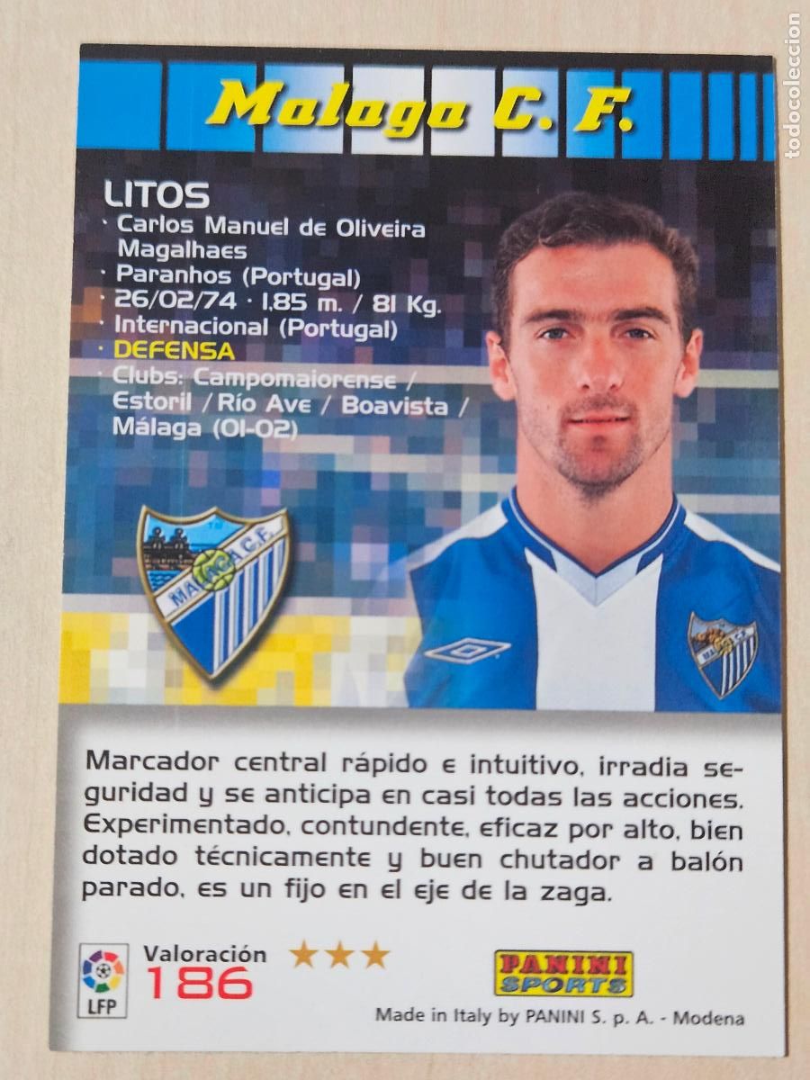 Cromos de F&uacute;tbol: CROMO N&ordm; 186 LITOS - MEGACRACKS 2004 05 - MALAGA