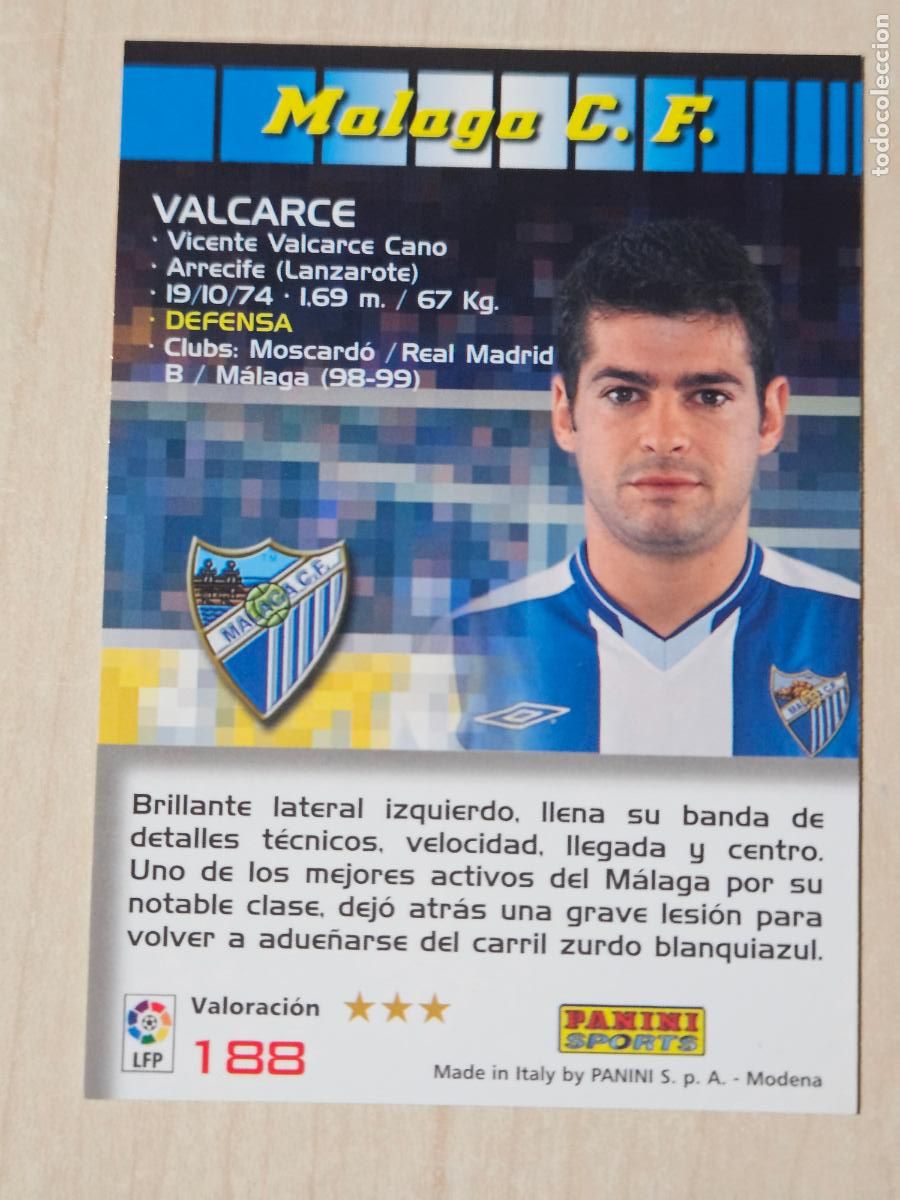 Cromos de F&uacute;tbol: CROMO N&ordm; 188 VALCARCE - MEGACRACKS 2004 05 - MALAGA