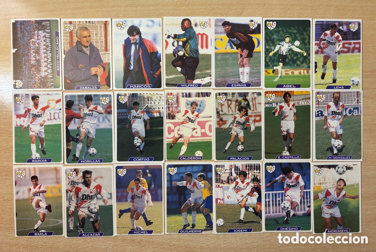 Cromos de F&uacute;tbol: 21 cromos Rayo Vallecano Equipo completo Mundicromo 95 96 nuevos