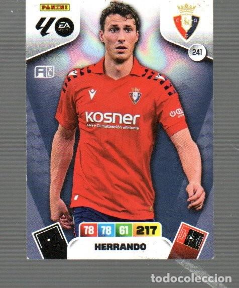 Cromos de F&uacute;tbol: CROMOS DE FUTBOL XL. ADRENALYN PANINI DEL OSASUNA N&ordm; 241 DEL A&Ntilde;O 2025/26 HERRANDO