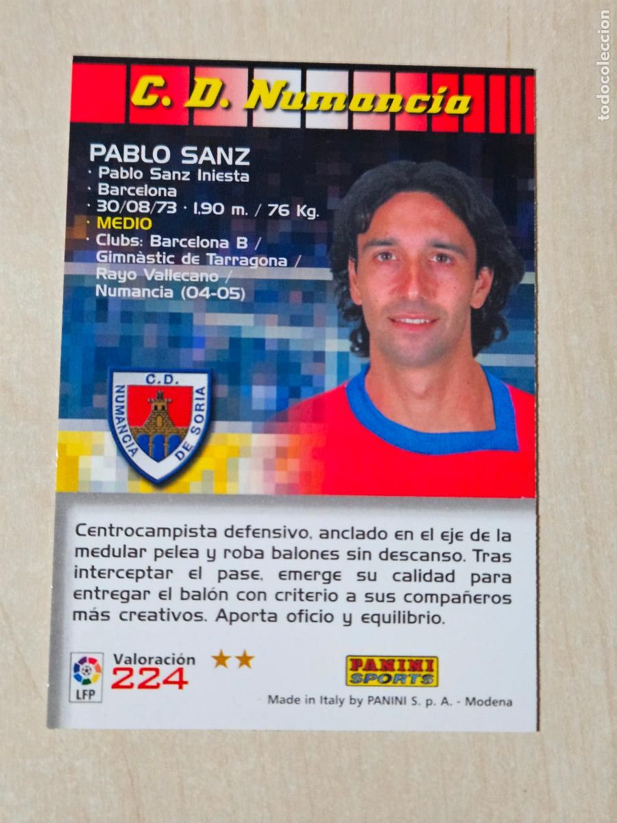 Cromos de F&uacute;tbol: CROMO N&ordm; 224 PABLO SANZ - MEGACRACKS 2004 05 - NUMANCIA