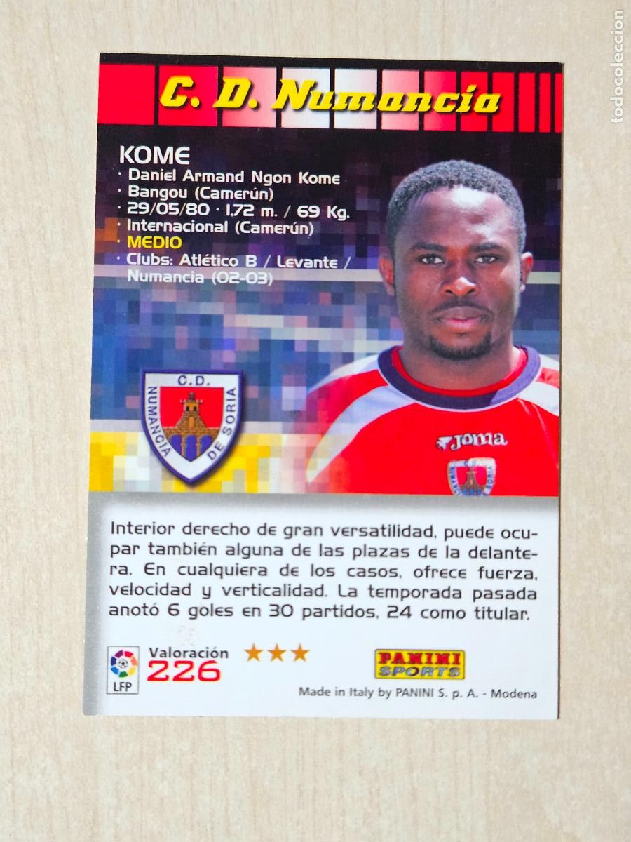 Cromos de F&uacute;tbol: CROMO N&ordm; 226 KOME - MEGACRACKS 2004 05 - NUMANCIA