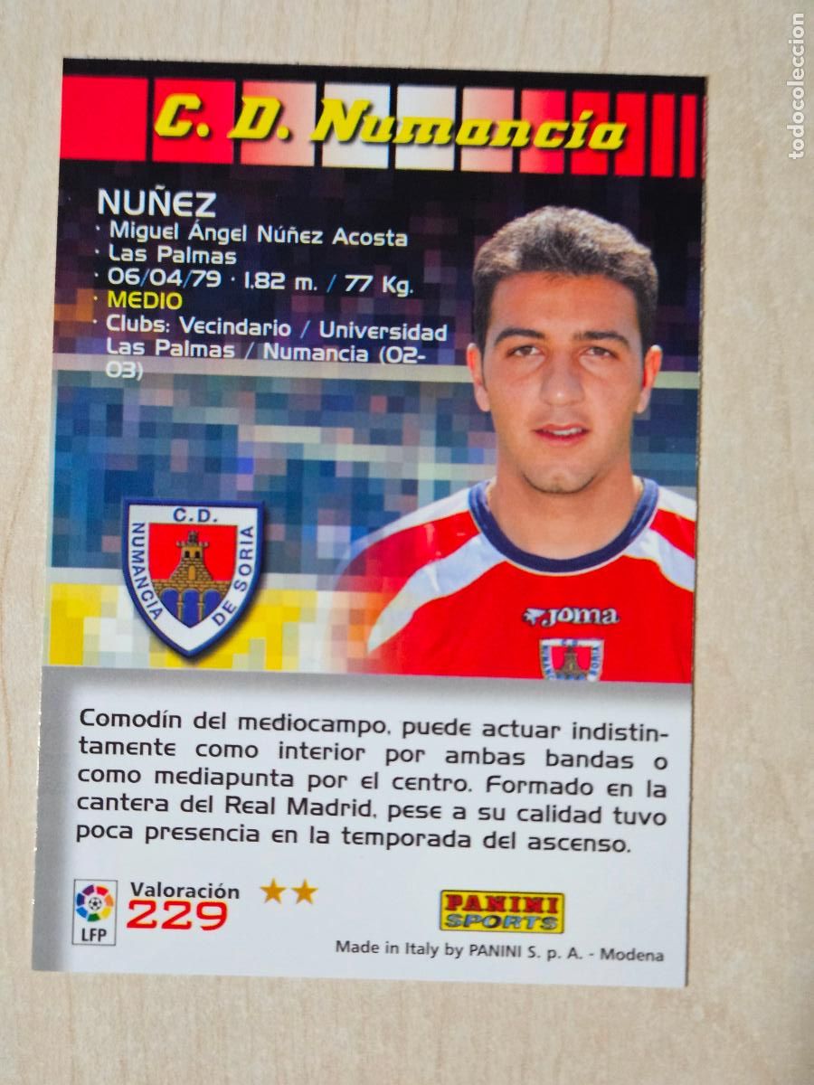 Cromos de F&uacute;tbol: CROMO N&ordm; 229 NU&Ntilde;EZ - MEGACRACKS 2004 05 - NUMANCIA