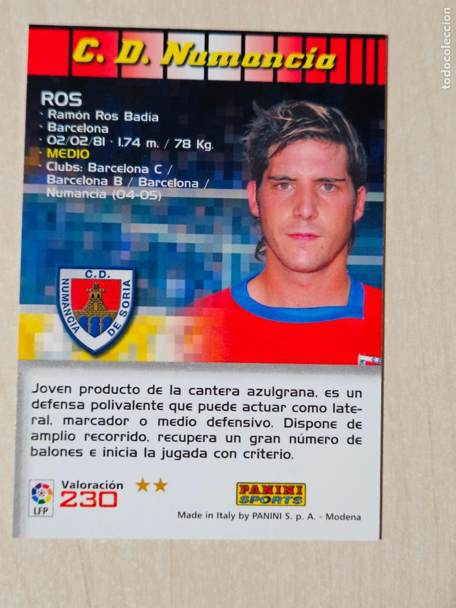 Cromos de F&uacute;tbol: CROMO N&ordm; 230 ROS - MEGACRACKS 2004 05 - NUMANCIA