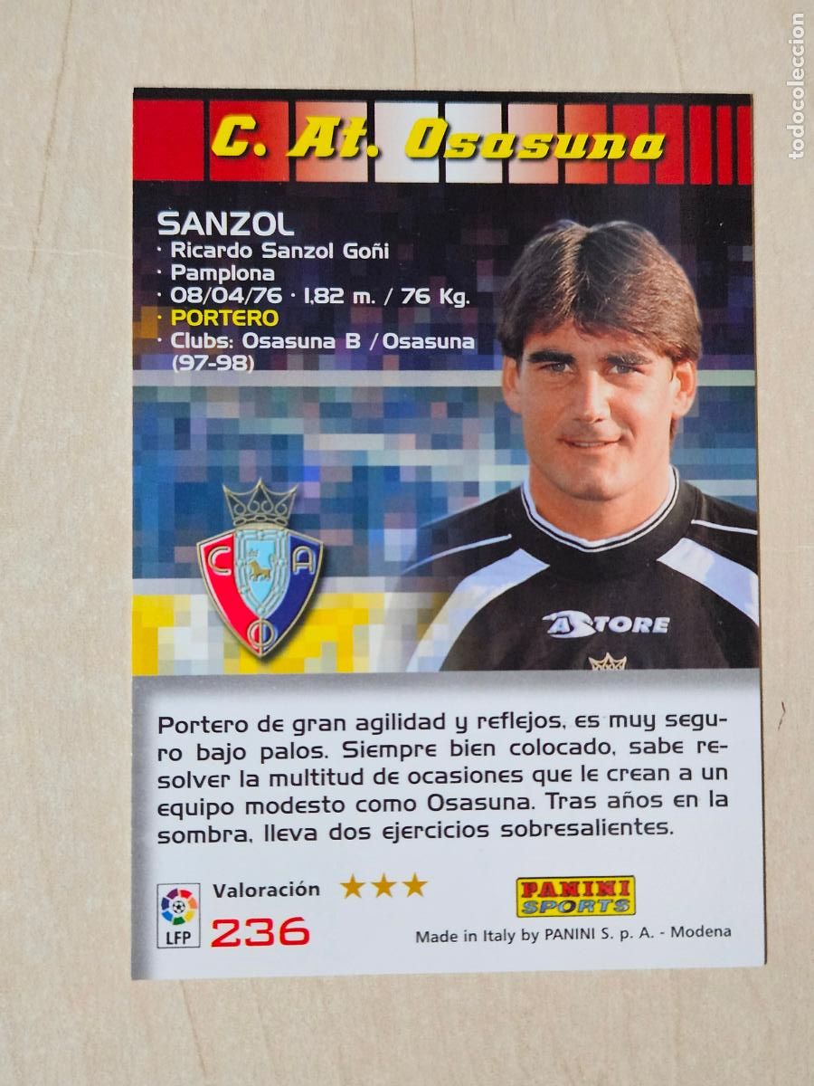 Cromos de Futebol: CROMO N&ordm; 236 SANZOL - MEGACRACKS 2004 05 - OSASUNA