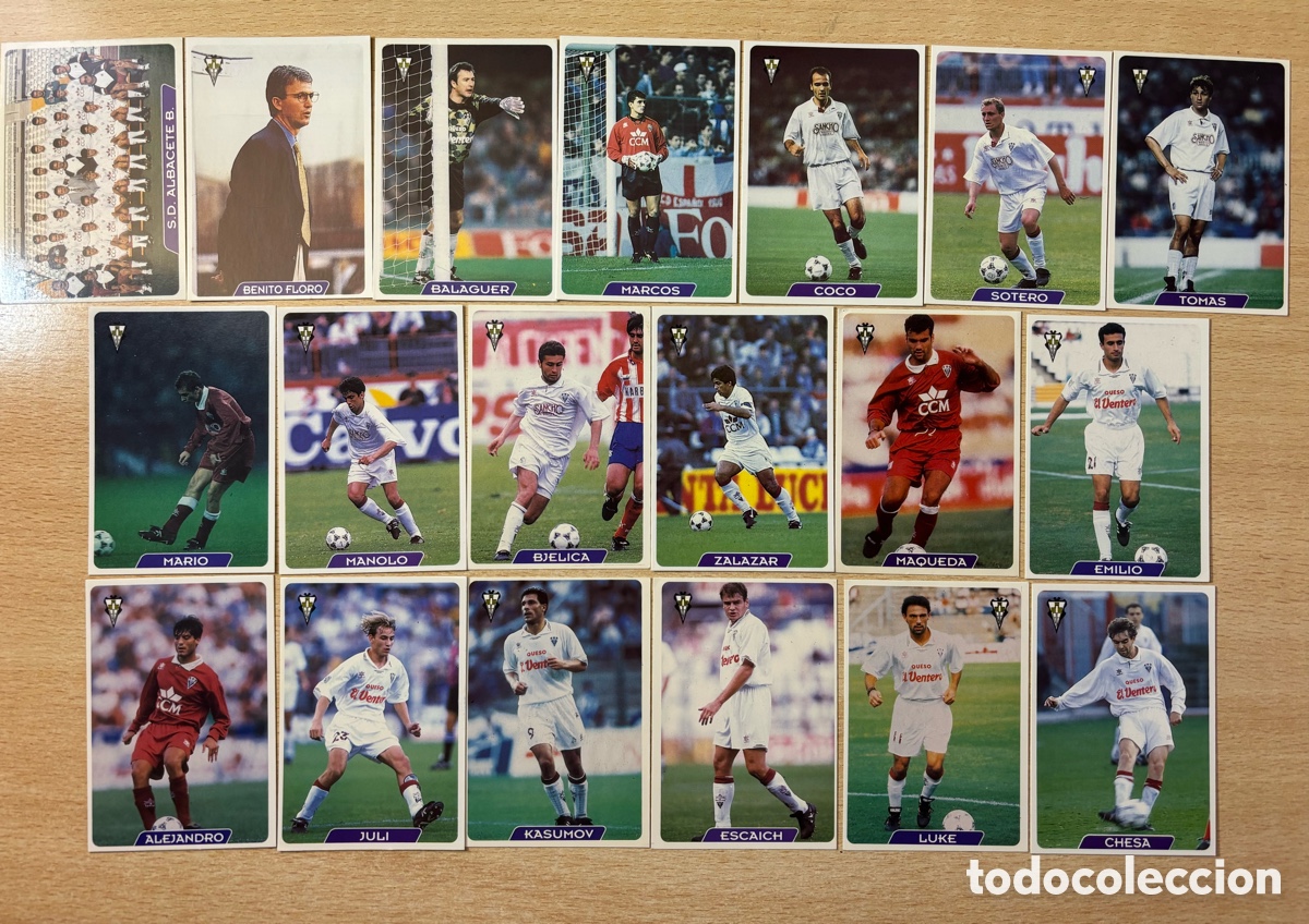 Football Stickers: 19 cromos Albacete Balompi&eacute; Equipo completo Mundicromo 95 96 nuevos