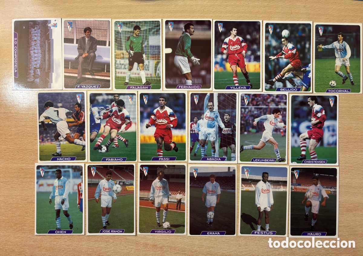 Cromos de F&uacute;tbol: 19 cromos SD Compostela Equipo completo Mundicromo 95 96 nuevos