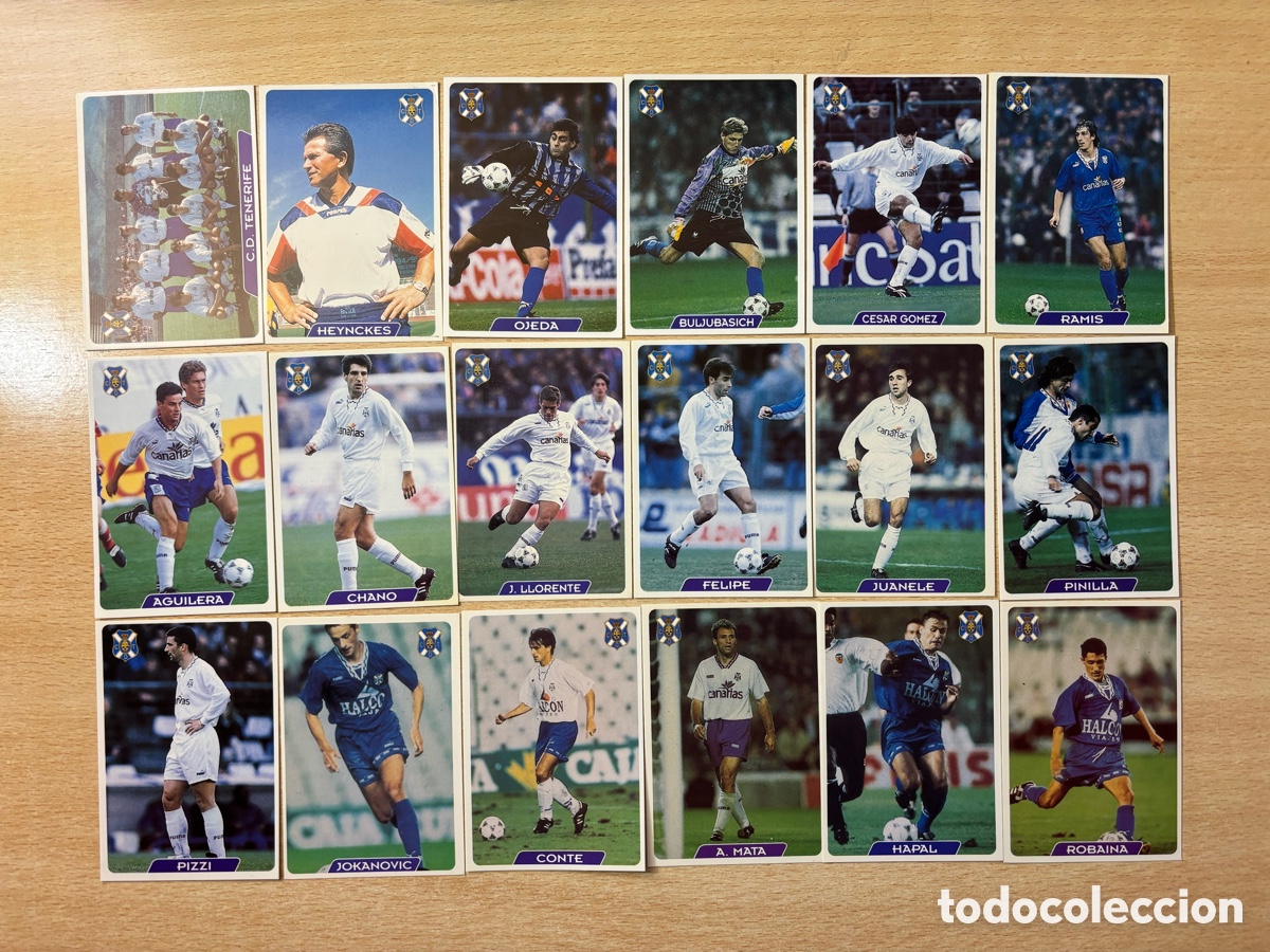 Cromos de F&uacute;tbol: 18 cromos CD Tenerife Equipo completo Mundicromo 95 96 nuevos