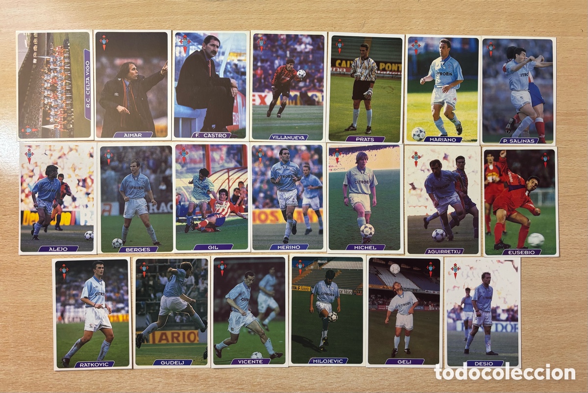 Cromos de F&uacute;tbol: 20 cromos RC Celta de Vigo Equipo completo Mundicromo 95 96 nuevos
