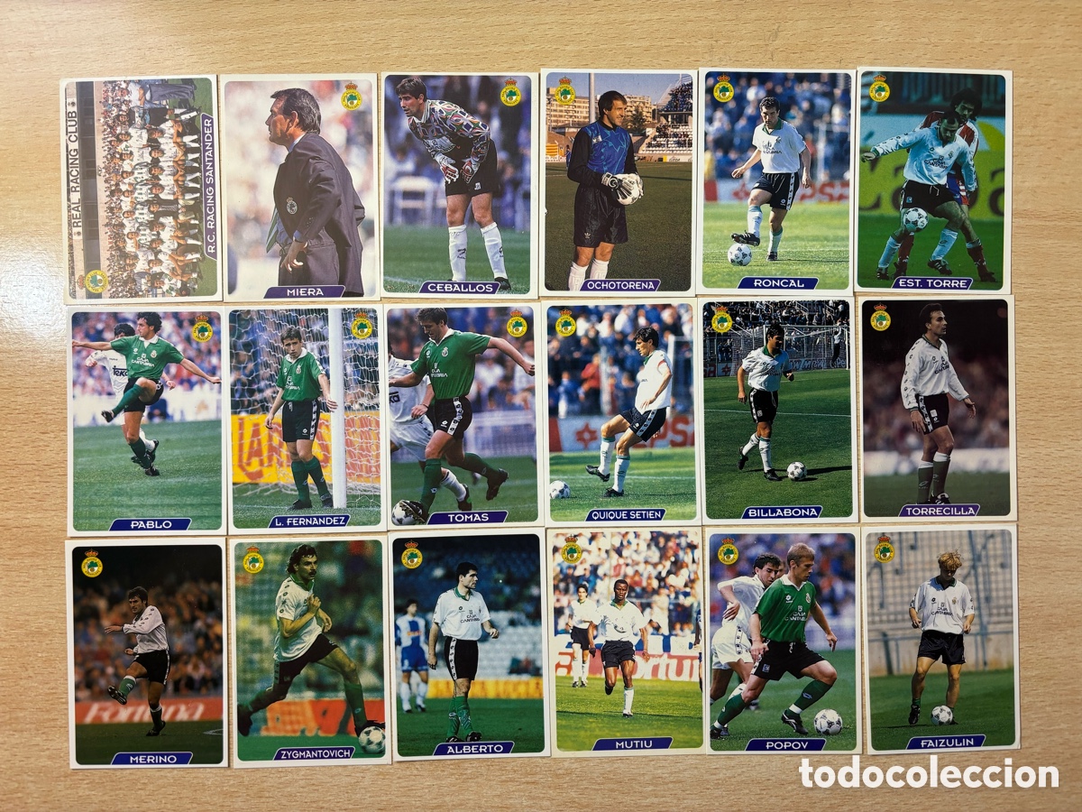 Cromos de F&uacute;tbol: 18 cromos Racing de Santander Equipo completo Mundicromo 95 96 nuevos