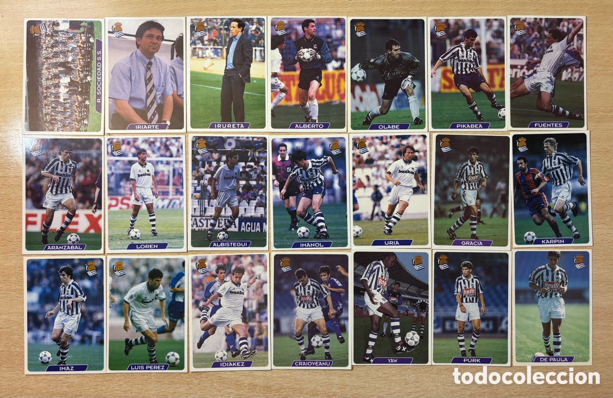 Cromos de F&uacute;tbol: 21 cromos Real Sociedad Equipo completo Mundicromo 95 96 nuevos