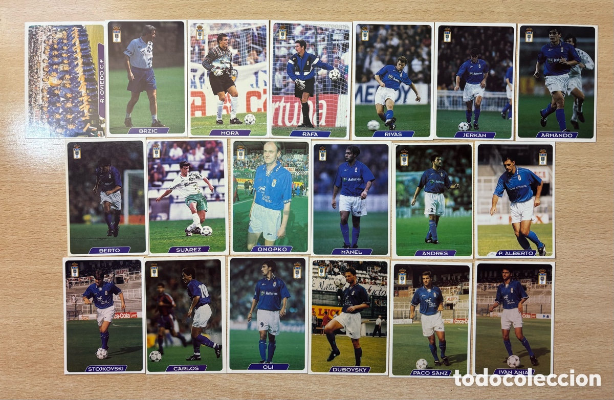 Cromos de F&uacute;tbol: 19 cromos Real Oviedo Equipo completo Mundicromo 95 96 nuevos