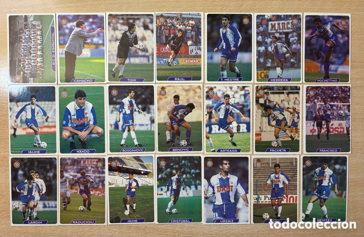 Cartes &agrave; collectionner de Football: 21 cromos RCD Espa&ntilde;ol Equipo completo Mundicromo 95 96 nuevos