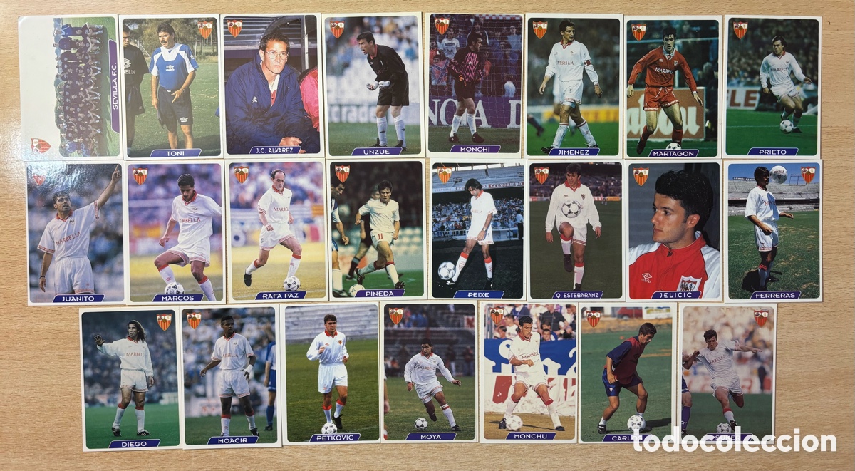 Cartes &agrave; collectionner de Football: 23 cromos Sevilla FC Equipo completo Mundicromo 95 96 nuevos