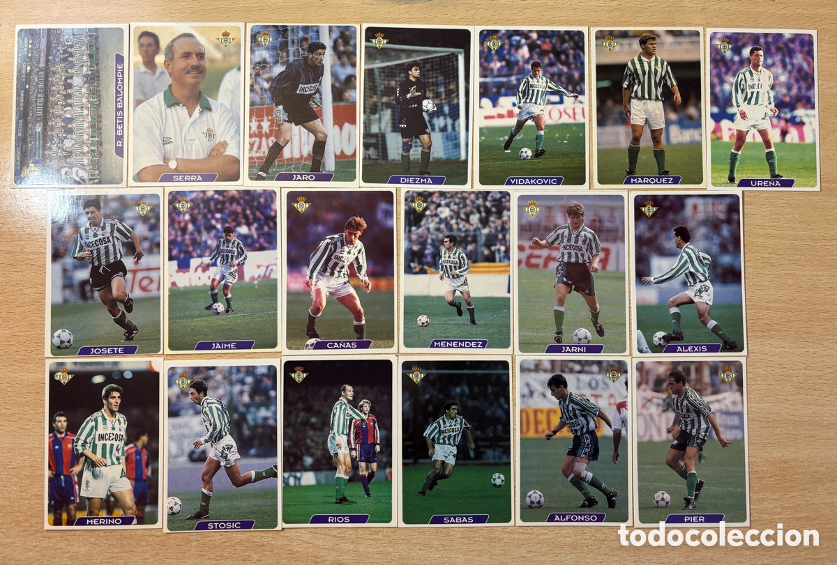 Cartes &agrave; collectionner de Football: 19 cromos Real Betis Equipo completo Mundicromo 95 96 nuevos