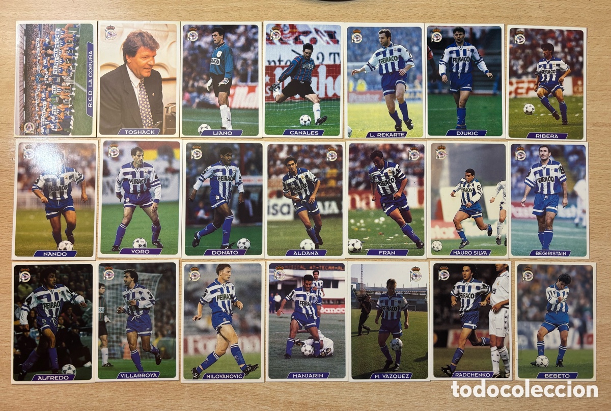 Football Stickers: 21 cromos Deportivo de La Coru&ntilde;a Equipo completo Mundicromo 95 96 nuevos