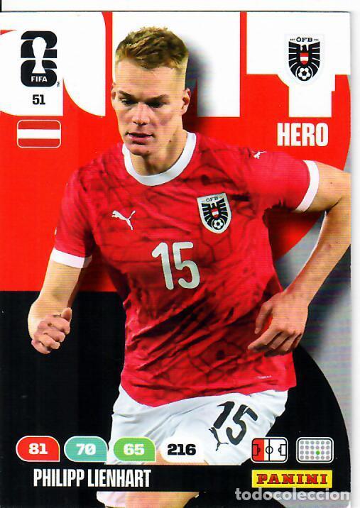 Cromos de F&uacute;tbol: PANINI ADRENALYN MUNDIAL WORLD CUP 2026 - N&ordm; 51 - PHILIPP LIENHART - AUSTRIA