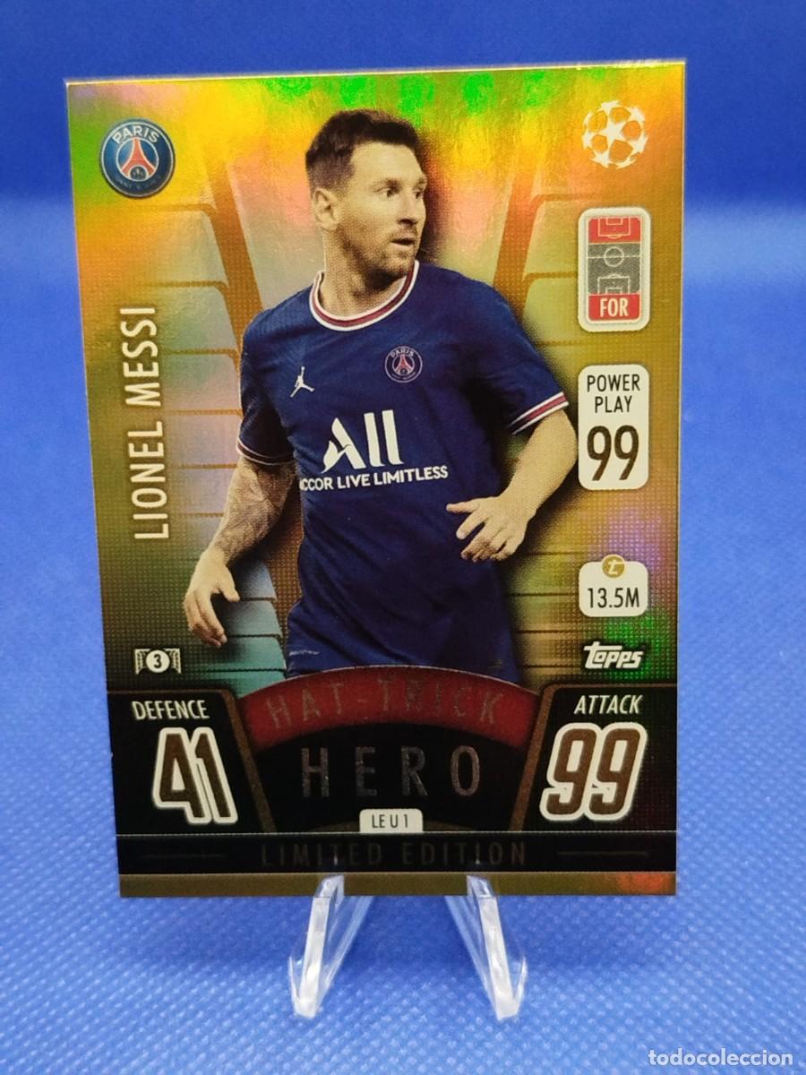 Football Stickers: #LEU1 LIONEL MESSI PSG 21 22 TOPPS MATCH ATTAX UCL LIMITED EDITION