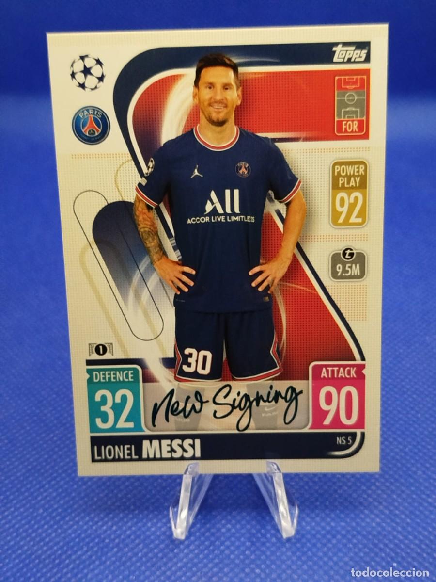 Football Stickers: #NS5 LIONEL MESSI PSG 21 22 TOPPS MATCH ATTAX UCL &rdquo;NEW SIGNING&rdquo;