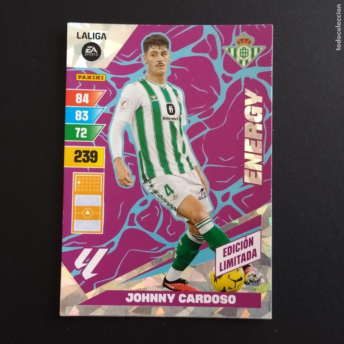 Cartes &agrave; collectionner de Football: JOHNNY CARDOSO ENERGY EDICION LIMITADA BETIS CROMOS ADRENALYN XL LALIGA CARD 2023 2024 23 214 PANINI