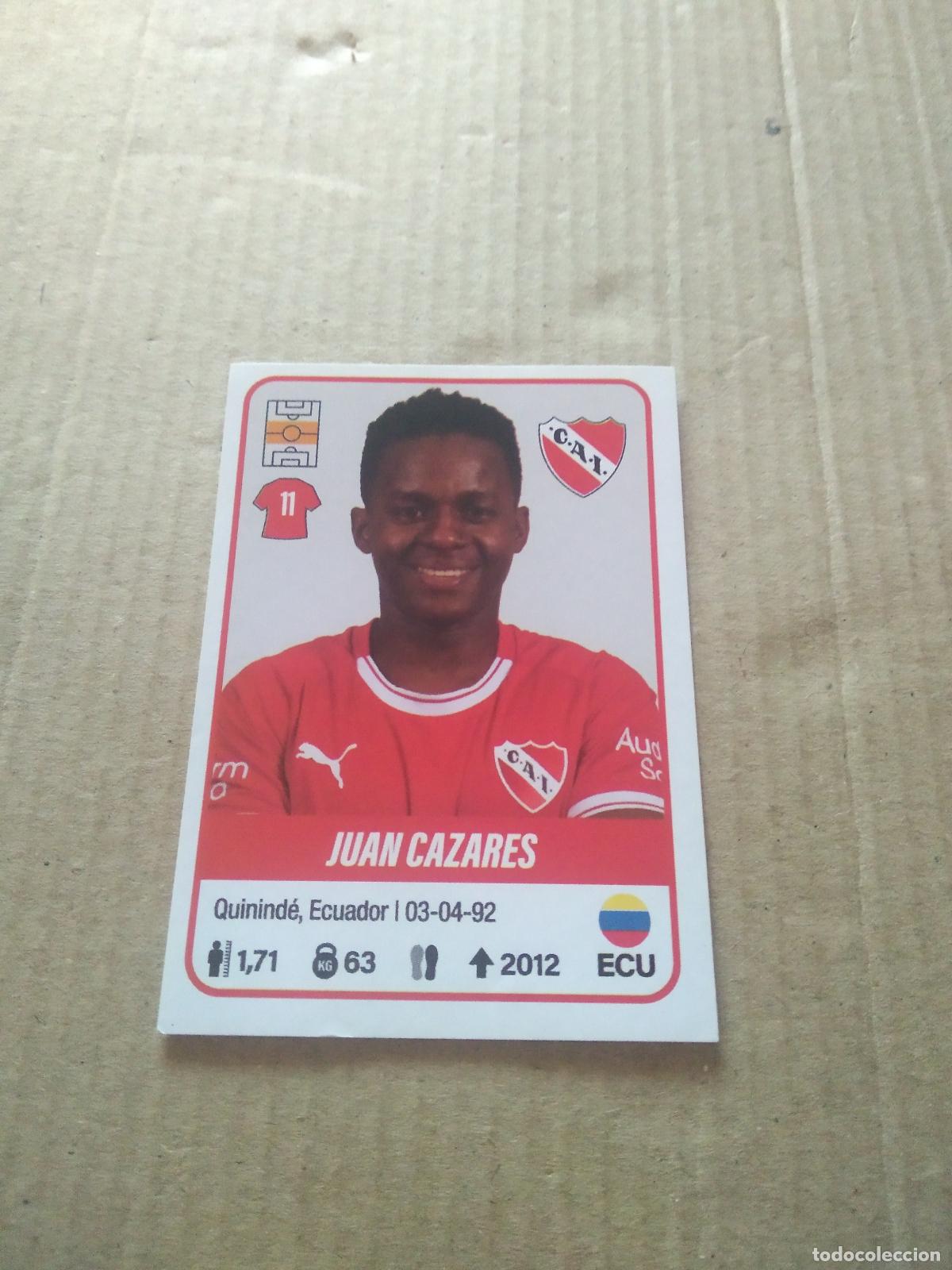Cromos de F&uacute;tbol: 253 JUAN CAZARES INDEPENDIENTE CROMO FUTBOL ARGENTINO PANINI LIGA ARGENTINA 2023